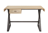 Danton - Aluminum Top Grain Leather Rectangular Writing Desk - Gold - Furniture Home Direct