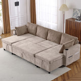 Sectional Sofa Pull Out Sofa Bed Versatile Sofa Sleeper With Large Storage Space, Two USB Ports And Two Cup Holders For Living Room - Furniture Home Direct