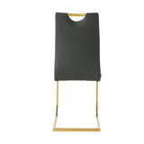 Dining Set Glass Table With Gold Frame Chairs Charcoal - Furniture Home Direct