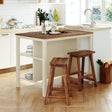 Kitchen Island Set With Stools 45 Inch Top Walnut Off White - Furniture Home Direct