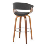 Vintage Mod - Mid Century Modern Fixed Height Barstool With Swivel With Round Footrest (Set of 2) - Furniture Home Direct