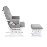 Mason - Glider And Ottoman White Wood - Furniture Home Direct