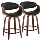 Symphony - Mid Century Modern Fixed Height Counter Stool With Swivel With Round Footrest (Set of 2) - Furniture Home Direct
