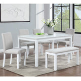 Dining Table Set With Crystal Decoration And Upholstered Chairs - Furniture Home Direct