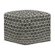 Kiana - Square Woven Outdoor / Indoor Pouf - Black / White - Furniture Home Direct
