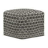 Kiana - Square Woven Outdoor / Indoor Pouf - Black / White - Furniture Home Direct