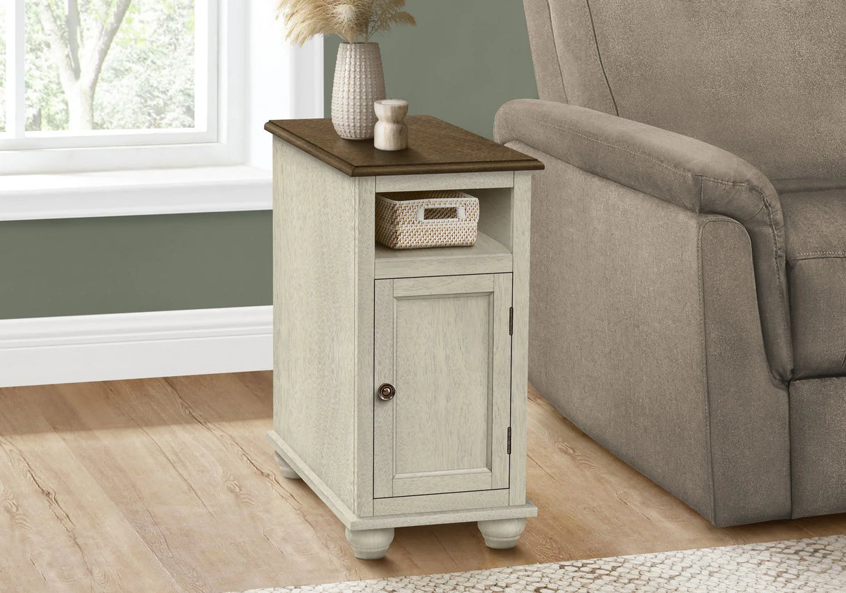 Accent End Table, Storage, Traditional - White - Furniture Home Direct