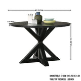Dining Set Round Table With Tufted Chairs Charcoal - Furniture Home Direct