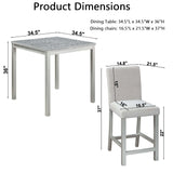 5 Piece Counter Height Table Set, Square Table And 4 Upholstered Chairs - Furniture Home Direct