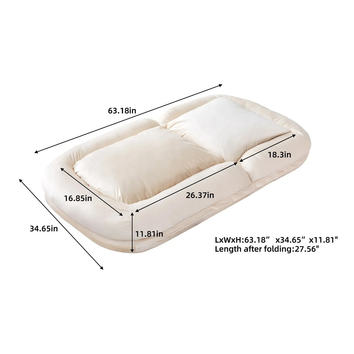 Contemporary Folding Sofa Chair With 5 Adjustable Positions For Gaming, Meditation, And Relaxation - Furniture Home Direct