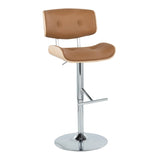 Lombardi - Contemporary Adjustable Barstool With Swivel With Straight T Footrest (Set of 2) - Furniture Home Direct
