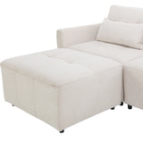 113.3 Modular Sectional With Ottoman And USB C Ports Beige - Furniture Home Direct