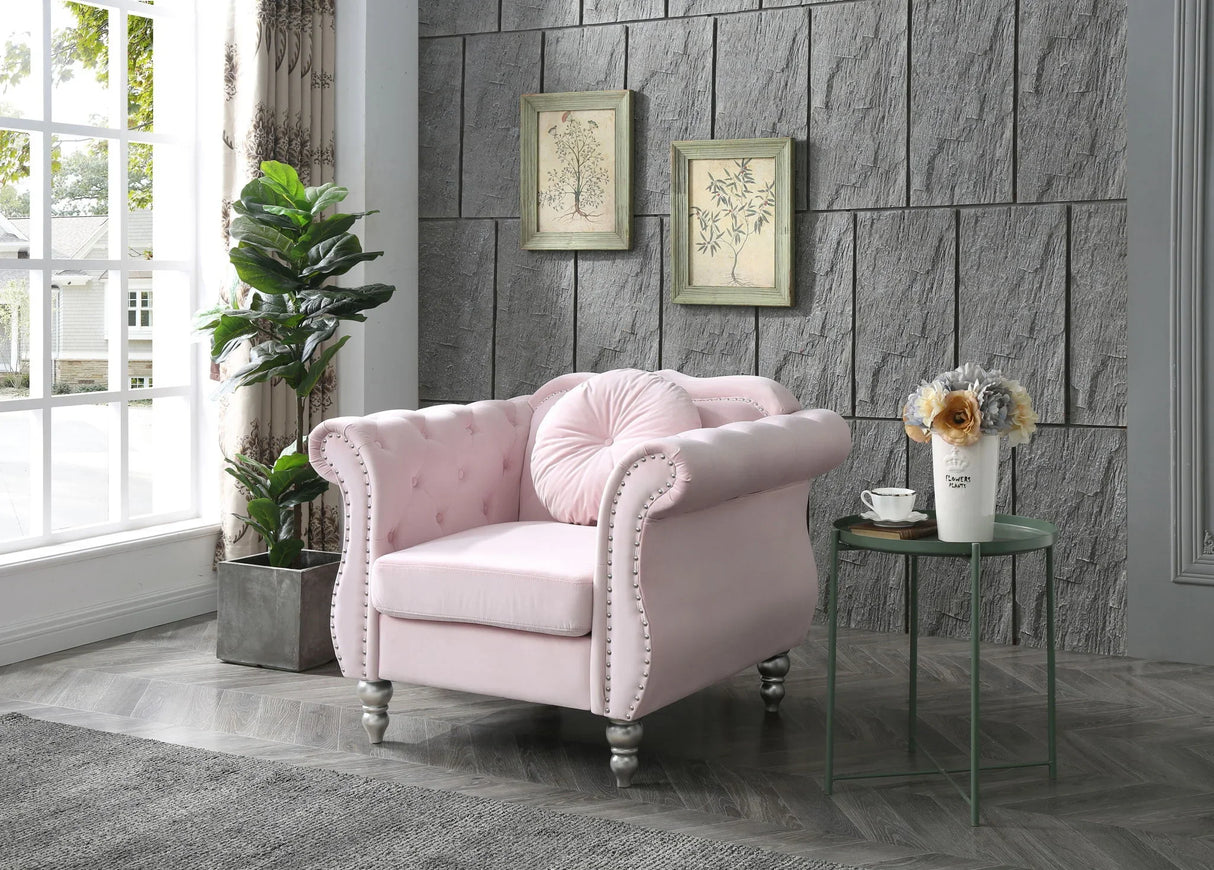 Chic Transitional Flared Arm Chair - Furniture Home Direct