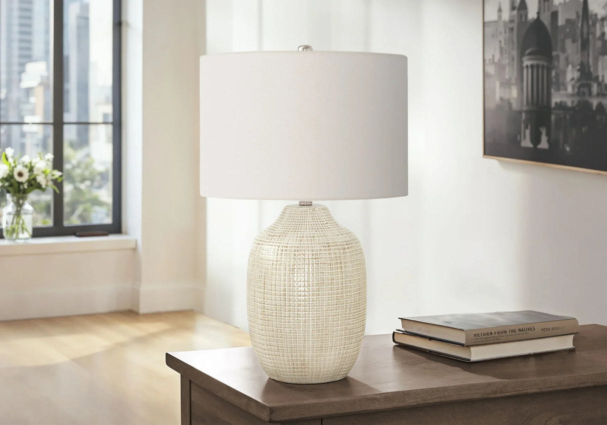 Table Lamp, Lighting, Ceramic, Contemporary - Cream - Furniture Home Direct