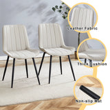 Dining Chairs Set Modern Upholstered PU Leather Gray - Furniture Home Direct