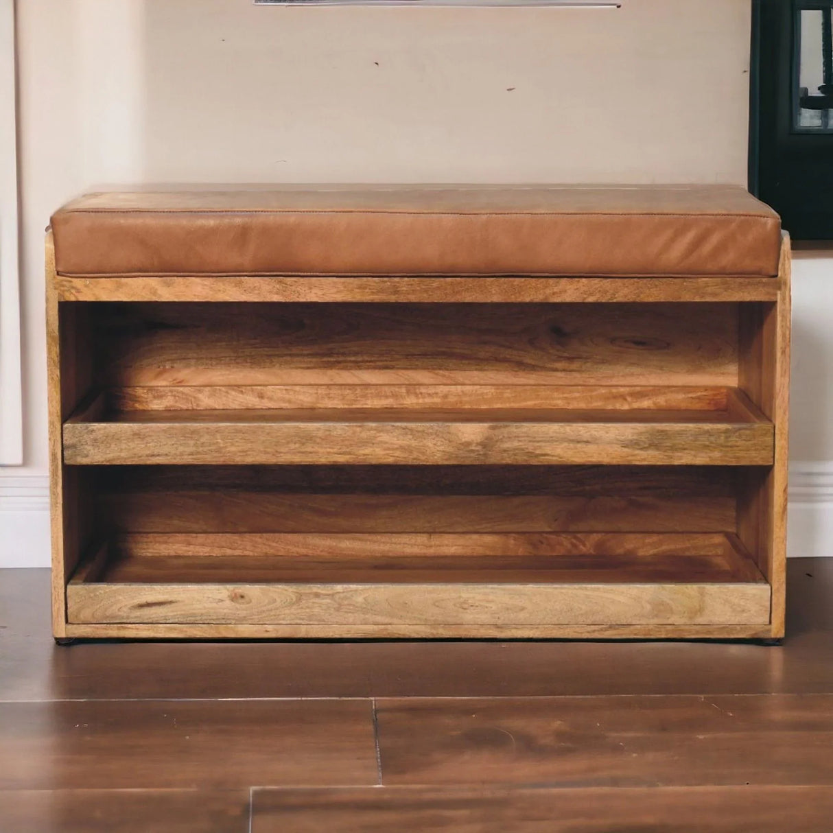 Buffalo - Hide Pull Out Shoe Storage Bench - Furniture Home Direct