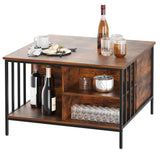 Lift Top Coffee Table With Storage, Adjustable Height Living Room - Black / Brown - Furniture Home Direct