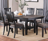 Dining Set Transitional Table With Shelf 6 Chairs Coffee - Furniture Home Direct