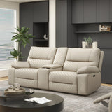Malibu - Modern Power Motion Reclining Loveseat With Cup Holders - Beige - Furniture Home Direct