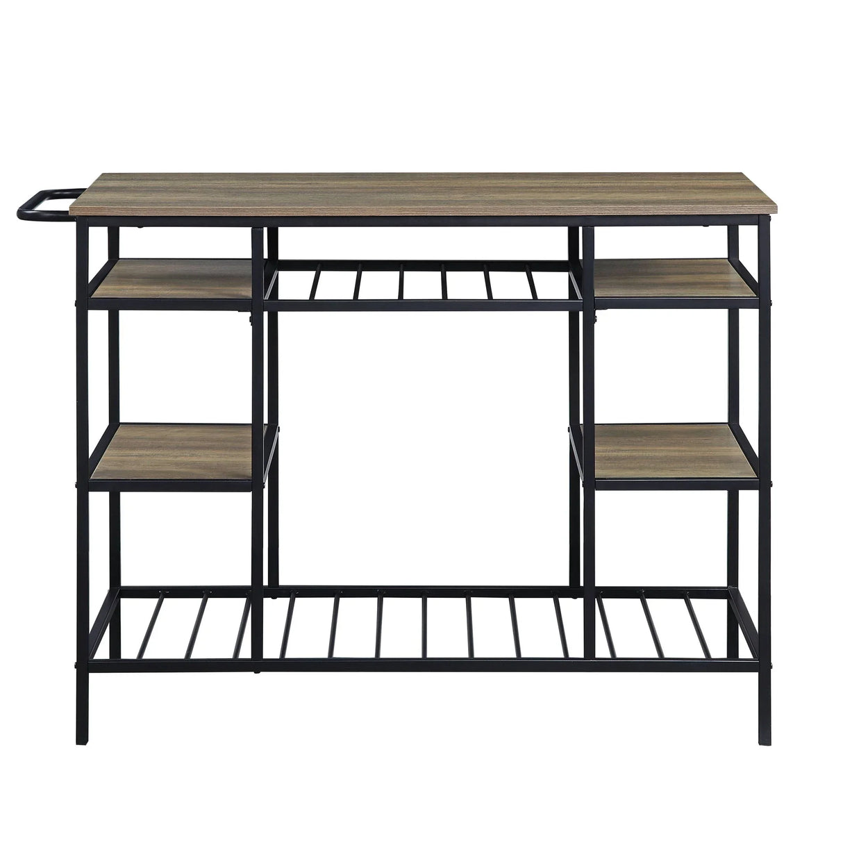 Lona - Kitchen Island - Rustic Oak / Black - Furniture Home Direct