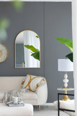 Arched Mirror With Metal Frame, Wall Mirror For Living Room Bedroom Entryway - Furniture Home Direct