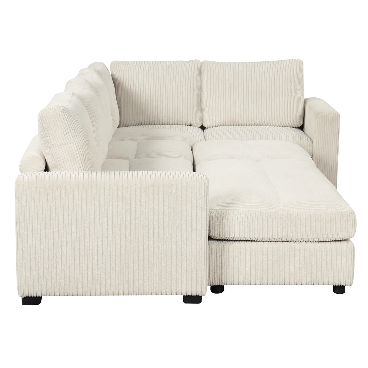 121.3" Modular Sleeper Sectional - Beige - Furniture Home Direct