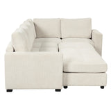 121.3" Modular Sleeper Sectional - Beige - Furniture Home Direct