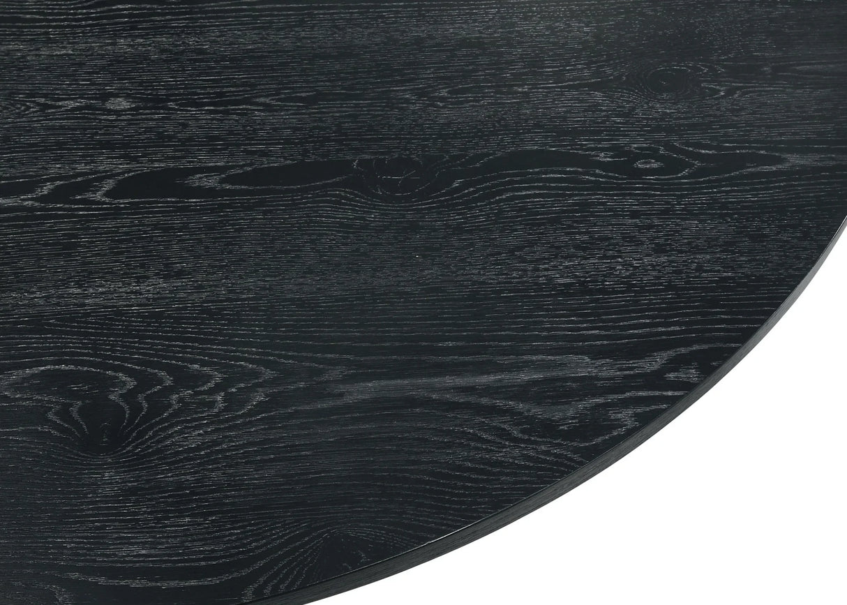 Jasper - Contemporary Round Dining Table With Black Finish Chairs - Furniture Home Direct