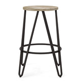Simeon - Multifunctional Metal Stool With Wood Seat - Furniture Home Direct