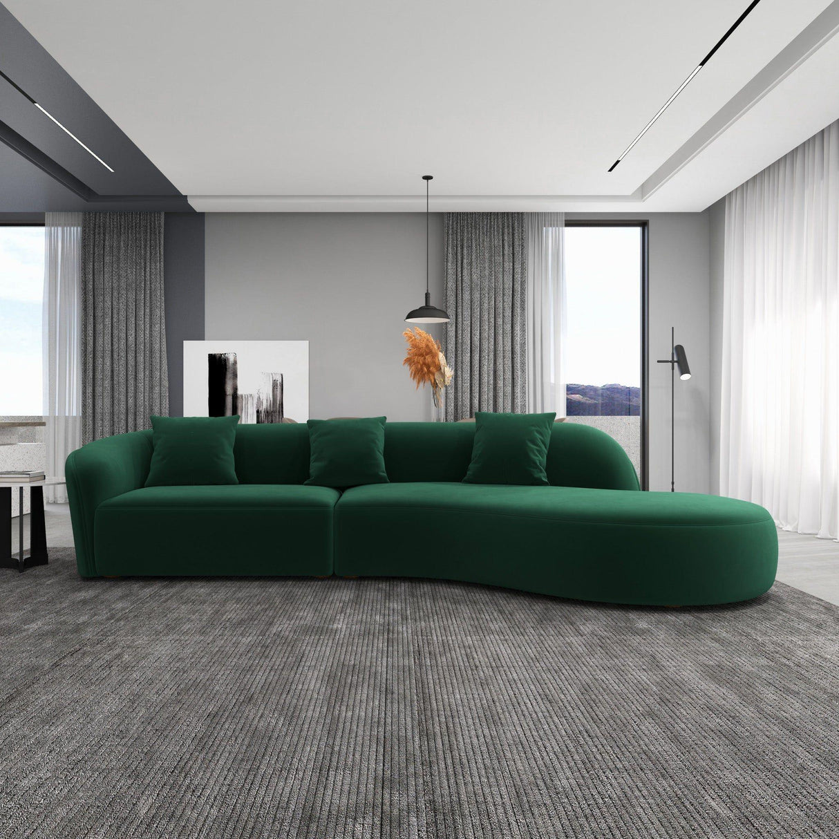 Elijah - Japandi Style Curvy Sectional Sofa - Furniture Home Direct