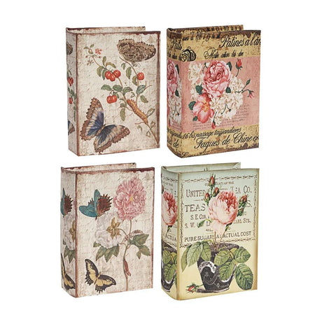 Book Boxes (Set of 4) - Multi - Furniture Home Direct