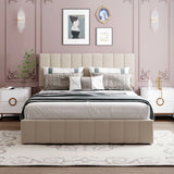 Elegant Upholstered Platform Bed With Hydraulic Storage System - Furniture Home Direct