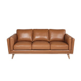 Modern Leather Sofa - Caramel - Furniture Home Direct