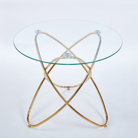 Adjustable Tempered Glass Dining Table With Chrome Legs