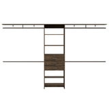 Closet System With Adjustable Shelving Drawers Dark Walnut - Furniture Home Direct