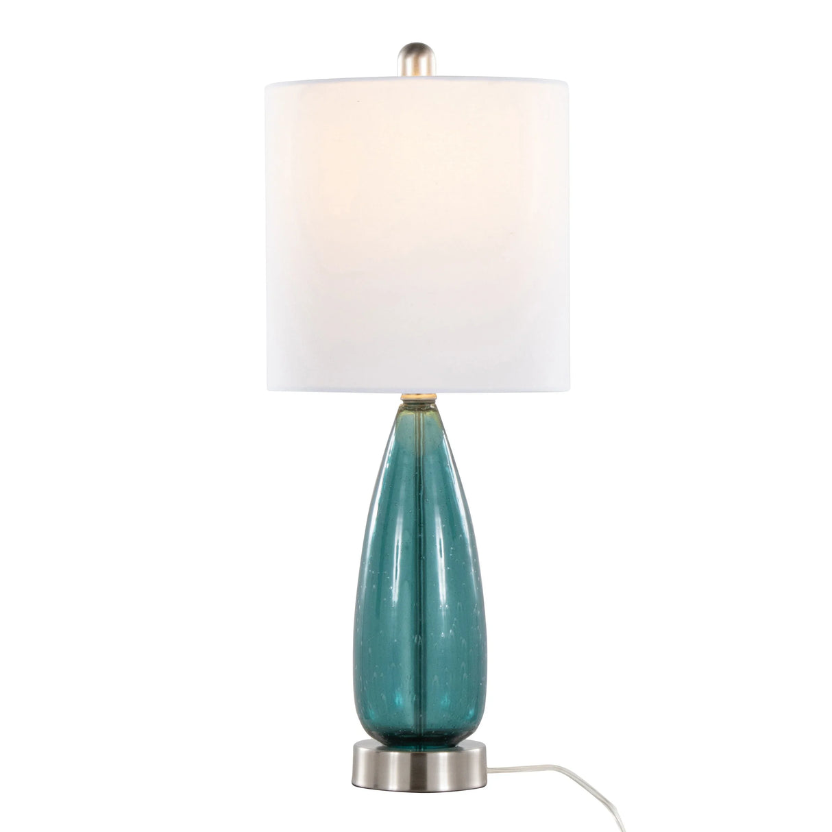 Bottega - Contemporary Table Lamp (Set of 2) - Sapphire Blue / Nickel / White - Furniture Home Direct