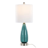 Bottega - Contemporary Table Lamp (Set of 2) - Sapphire Blue / Nickel / White - Furniture Home Direct