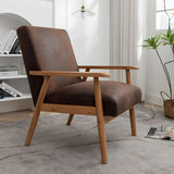 Wide Classic Mid-Century Modern Arm Chair - Brown - Furniture Home Direct