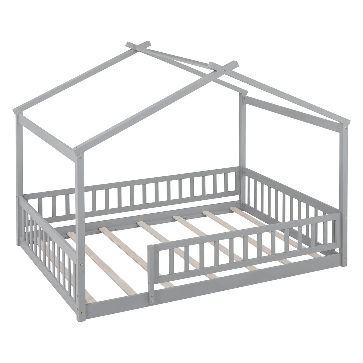 Bed House Bed Frame With Fence - Furniture Home Direct