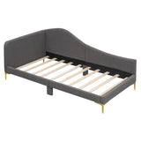 Upholstered Daybed With Headboard And Armrest, Support Legs - Furniture Home Direct
