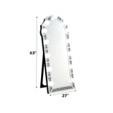 Noralie - Mirrored Faux Diamonds Floor Mirror - Silver - Furniture Home Direct