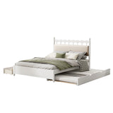 Storage Platform Bed With 2 Big Drawers & Trundle - Furniture Home Direct