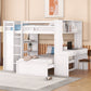 Loft Bed With A Twin Size Standalone Bed, Shelves, Desk, And Wardrobe - Furniture Home Direct