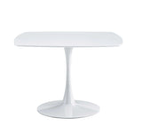 Table Mid-Century Dining Table For 4-6 People With Round MDF Table Top, Pedestal Dining Table, End Table Leisure Coffee Table - Furniture Home Direct