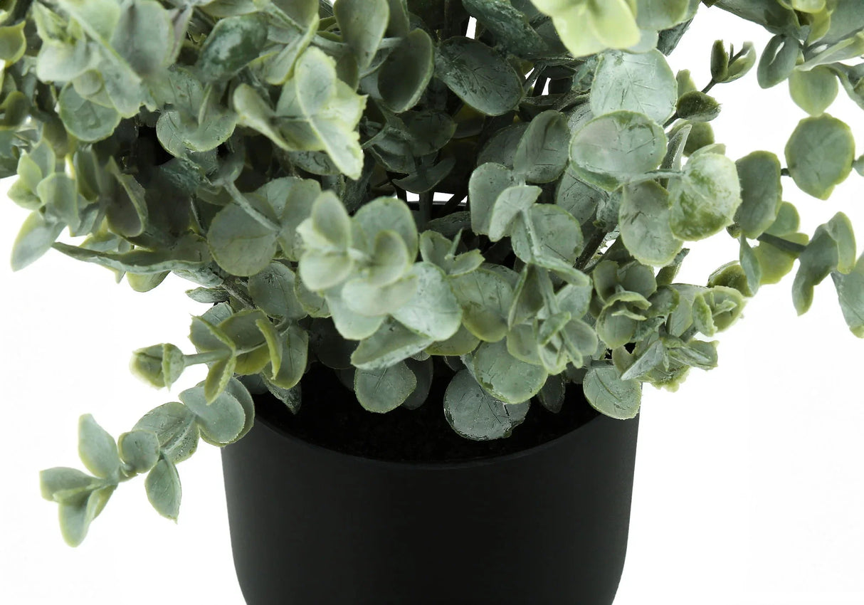 11" Tall, Artificial Plant, Eucalyptus Grass, Indoor, Faux, Fake, Table, Greenery, Potted, Decorative (Set of 2) - Green / Black - Furniture Home Direct
