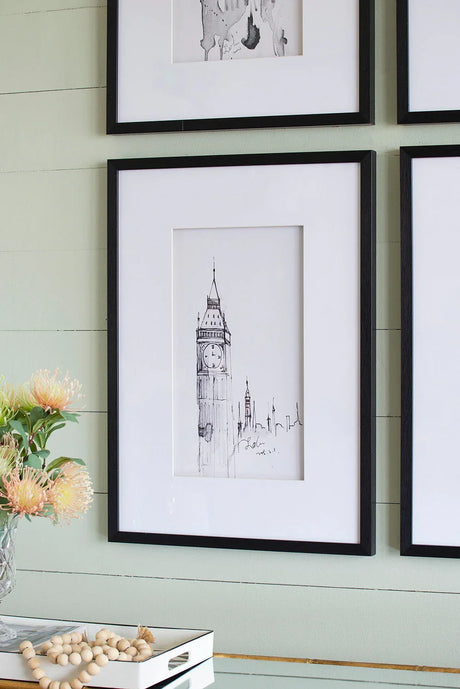 Architecture Wall Art Prints, Home Decor Art For Living Room Dining Room Entryway (Set of 4) - White / Black - Furniture Home Direct