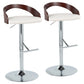 Grotto - Contemporary Adjustable Height Barstool With Swivel With Straight T Footrest (Set of 2) - Furniture Home Direct