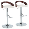 Grotto - Contemporary Adjustable Height Barstool With Swivel With Straight T Footrest (Set of 2) - Furniture Home Direct