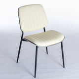 Dining Chairs (Set of 2) Mid-Century Modern Retro Faux Leather Chair With Walnut Bentwood Back Upholstered Seat Metal Legs Adjustable Foot For Kitchen Dining Room Chairs - Furniture Home Direct