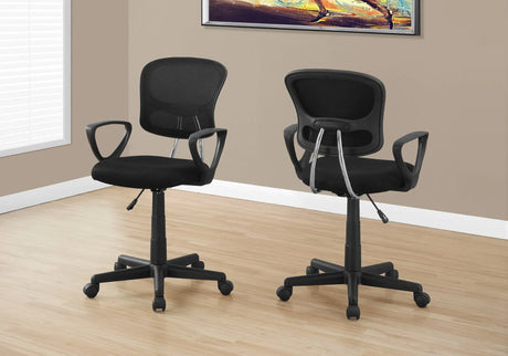 Office Chair, Adjustable Height, Swivel, Ergonomic, Armrests, Mesh, Contemporary / Modern - Black - Furniture Home Direct